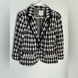 Catherine Malandrino Black & White Houndstooth Knit Blazer Women’s Size Medium